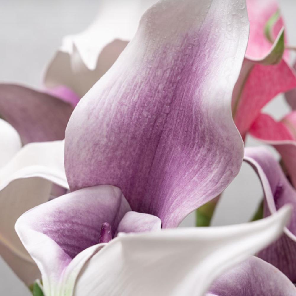 10pcs Artificial Flowers Centerpiece for Dining Table EVA Plastic 56cm Tall Stems Lifelike Calla Lily Realistic Texture