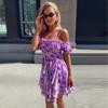 European and American women's clothing 2026 summer new sweet and spicy wind bubble sleeves floral high-waisted lotus leaf edge suspender dress