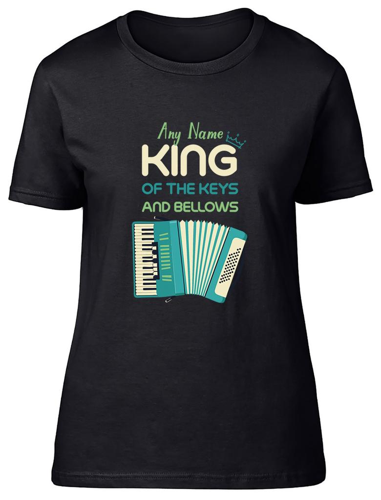Personalised Accordion Player Womens T-Shirt Ladies Gift Tee