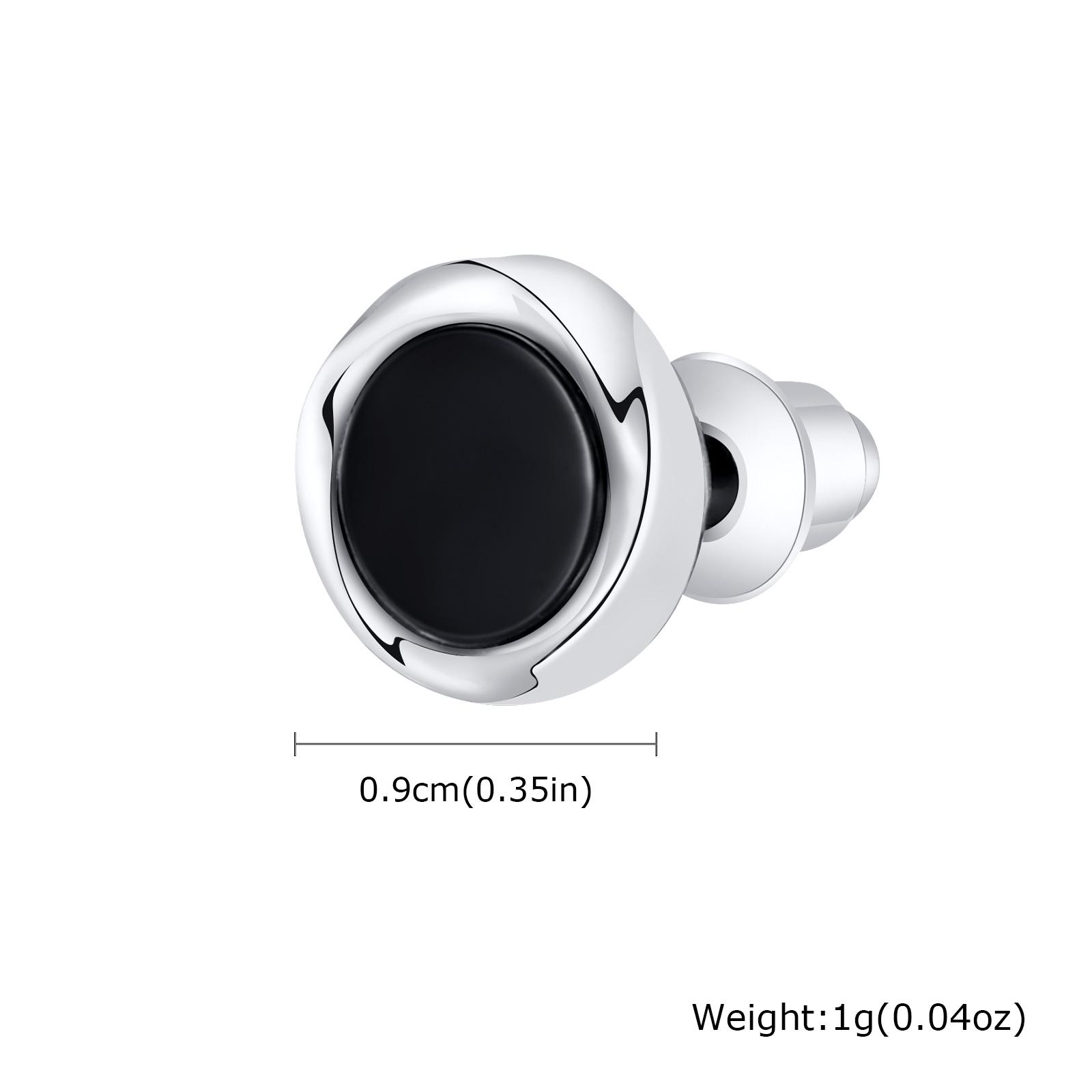 

Stylish Geometric Round Stud Earrings for Men Boys, Black Agate Tiger Eye Natural Stone Earrings, Fashion Daily Jewelry Gift