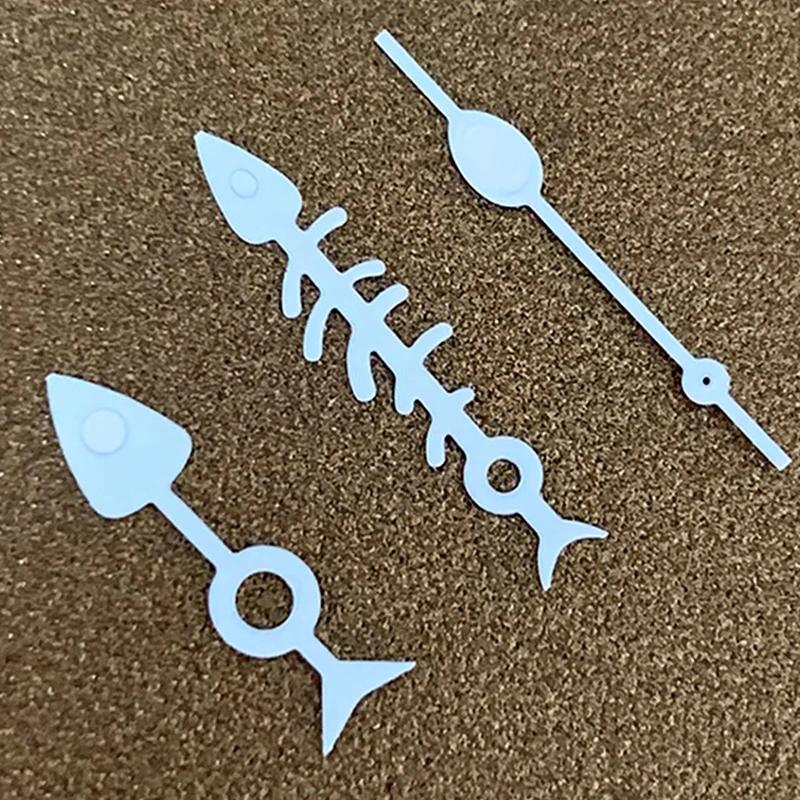 НОВЫЕ Стрелки для часов под механизм NH36 NH35 Зеленые Люминесцентные 3 Стрелки Белые/Черные Рыбья Кость Стрелки Часов Мужские Механические Части Часов