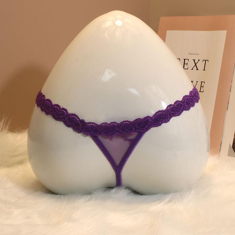 

Женские сексуальные кружевные стринги с низкой посадкой - Сетчатые дышащие однотонные One Size фиолетовый