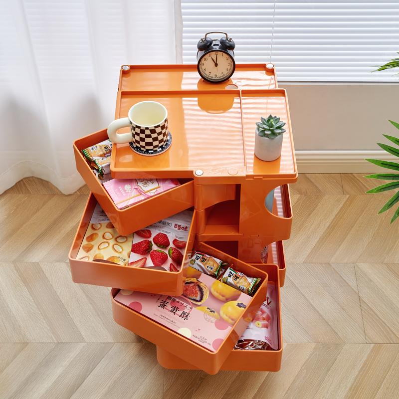 Nordic Coffee Tables Mobile Living Room Sofa Side Table Cabinet Snack Storage Rack Multi-storey Bedroom Bedside Tables Furniture