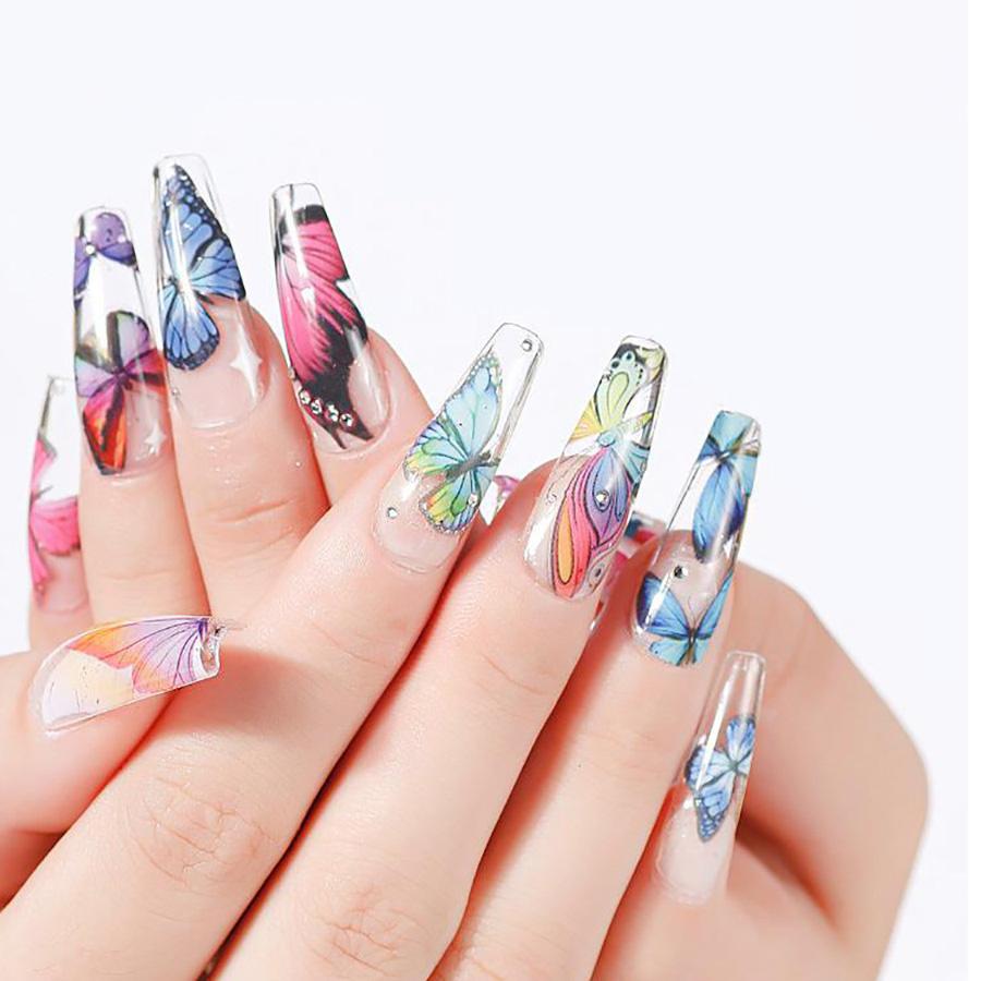 

New 10 Rolls Holographic Nail Art Transfer Foil Sticker Flower Starry AB Paper Wraps