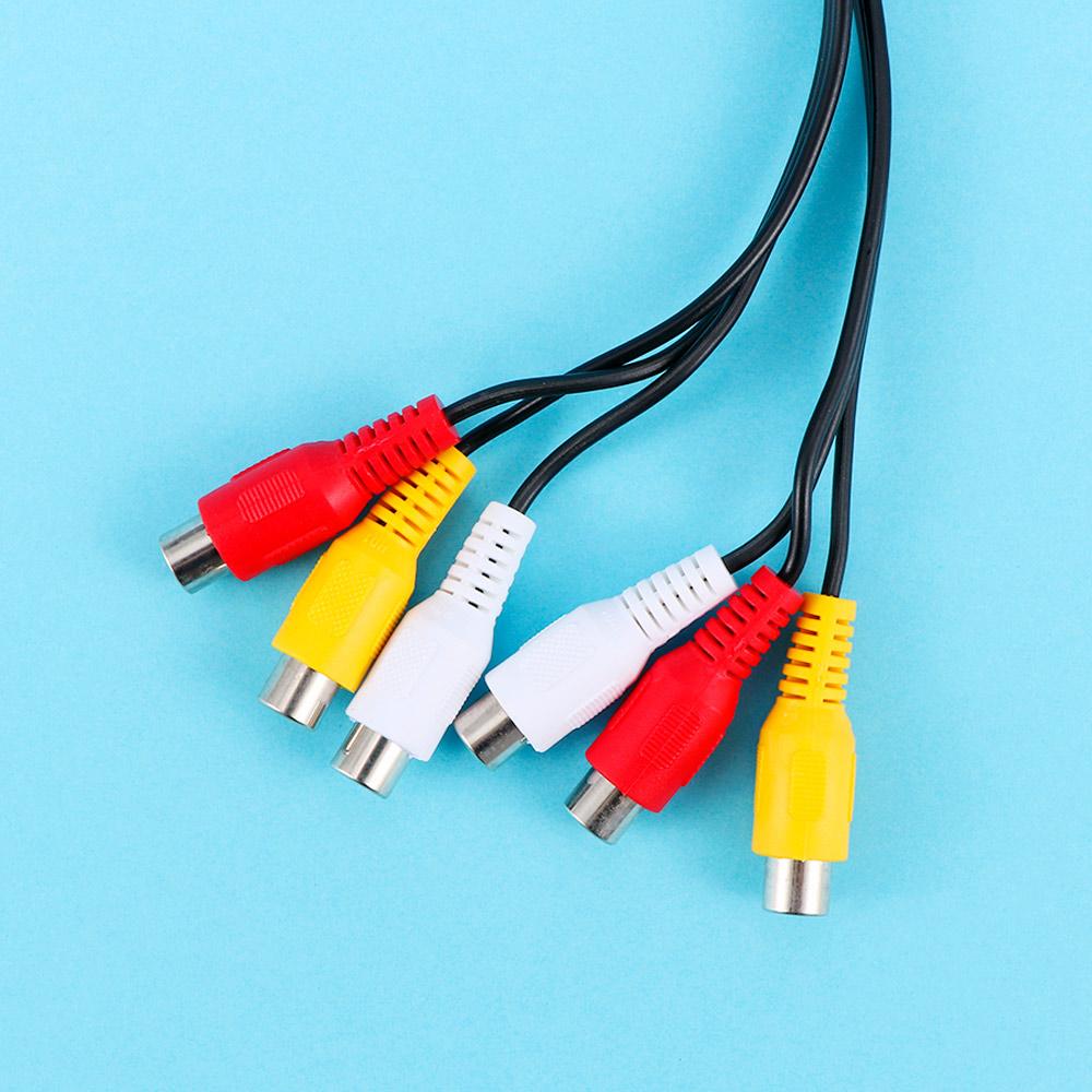 Plug To 6 RCA Female Plug Splitter Audio Cable Connectors Cable AV Adapter Cable Video Device 30cm