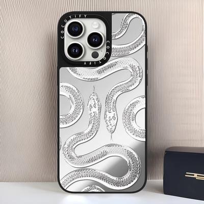 Snake King for Apple 16promax for Yu Mobile Phone Case for IPhone15 Anti-fall 14 Mirror New Style 16 Women 15plus