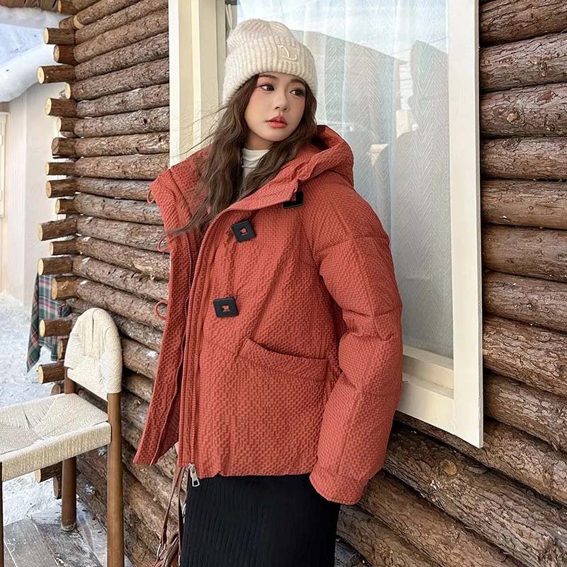 Coat for Women Down Winter Fleece Thickened Plush Windbreaker Waterproof Casual Zipper Solid Color Hooded Jacket