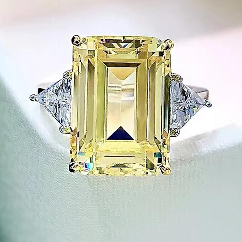 

Hui Zhi Yi 2023 Желтый, Розовый и Белый Бриллиант 925 Серебро Модное Кольцо для Женщин Size 5