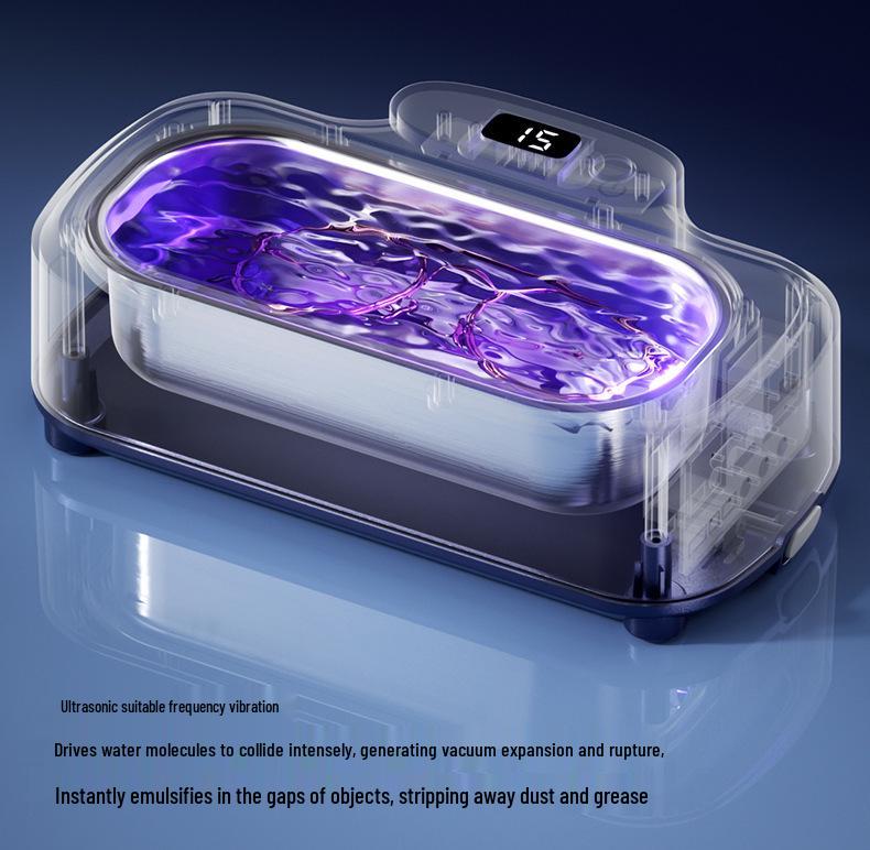 Portable UV Ultrasonic Cleaner for Glasses, Toothbrush, Dentures, and Brushes