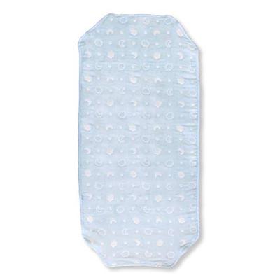 Un Doudou Soft Six-Layer Gauze Cotton Cot Cover, Saxe Pattern, Moon and Clouds, 60 X 130 Cm, 100% Cotton, with Elastic Corners, Made In Japan, Product