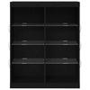 LED Sideboard Black Oak 81 X 37 X 100 Cm Engineered Wood