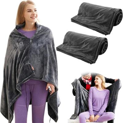 2pcs USB Heating Blanket, Portable Electric Blanket, 10.5W Power, 9 Heating Zones, 3 Temperature Levels, and Machine-Washable.