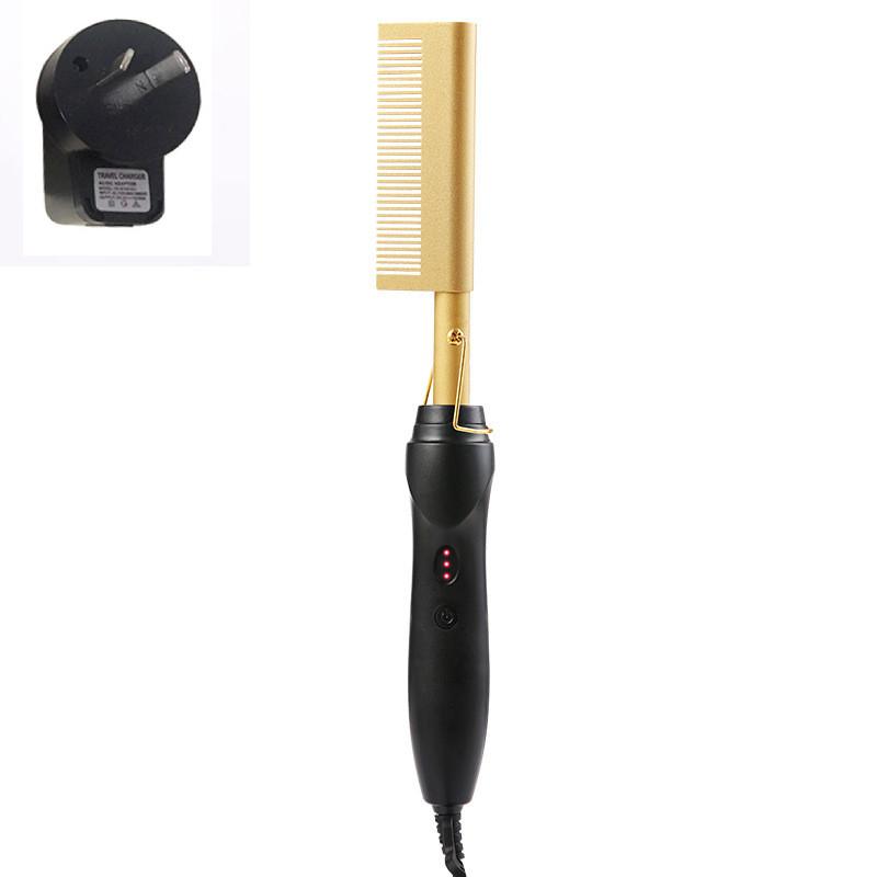 Hair Hot Comb Straightener Professional Press Comb Electric Curler Portable