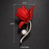 Exquisite Women's Red Flower Brooch – Niche Design, High-End Suit Accessory
