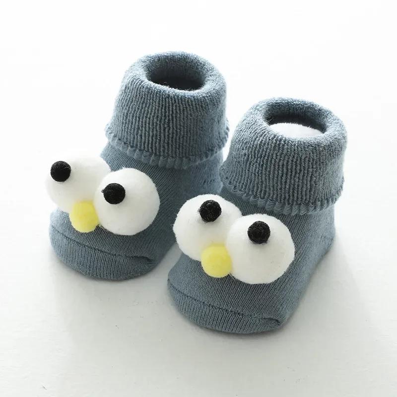 Autumn Winter Thicken Warm Stitch Cotton High Long Socks Cute 3D Doll Boy Girls Floor Clothing for Baby Kid Children Accessories