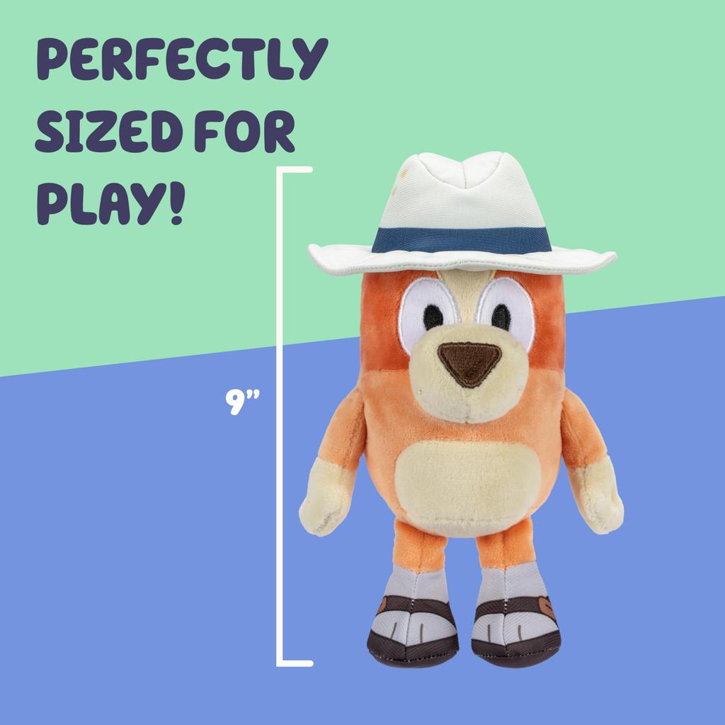 Bluey Friends 2-Pack Plush Toys, Including Captain and Holiday Bingo, Made from Exquisite Soft Plush, 6.5-9 Inches / 16-23cm Tall