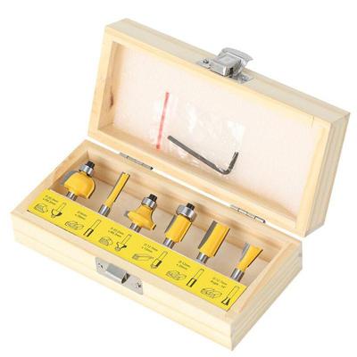6-teiliges Fräser-Set, 6 mm, 1/4 Zoll Schaft, Trimmen, gerader Fräser, Holzbits