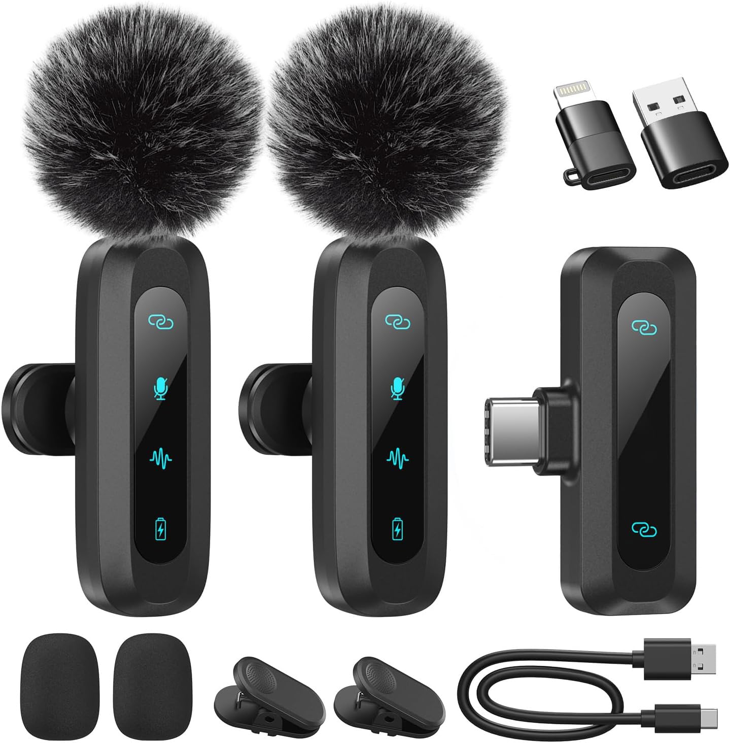 

New Lapel Wireless Lapel Microphone Compatible with Simultaneous Use for Two Instant LED Noise Automatic Quiet Reverb Instant 7 Hours of Continuous