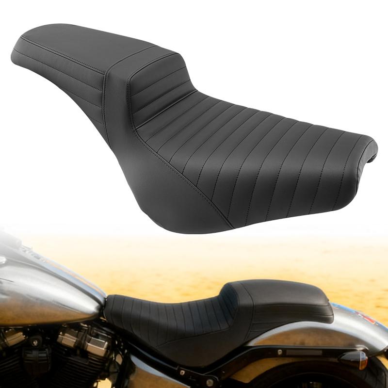 2-Up Front Rear Seat For Harley Softail Standard Deluxe Street Bob 2018-2025 Motorcycle Driver Passenger Cushions Seat