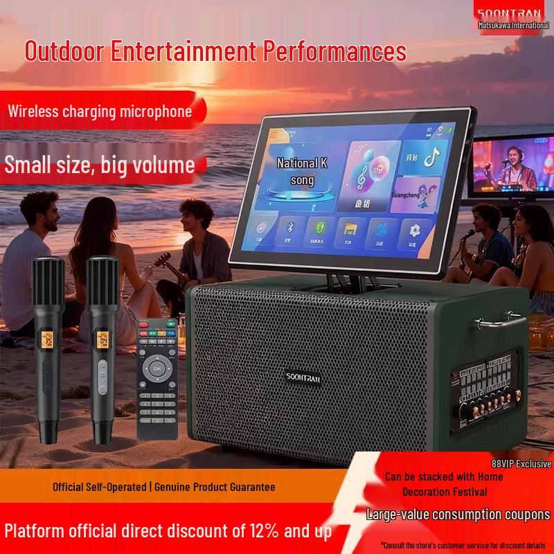 SS1-206 Portable Outdoor Karaoke Speaker: High-Power All-in-One Singing Machine