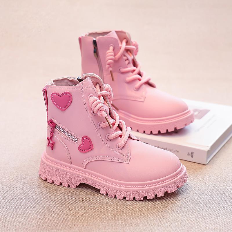 Children's Martin Boots, Girls' Boots, Princess Leather Boots, Spring and Autumn Non-Slip Single Boots To Match with Skirts, Little Girls' Boots