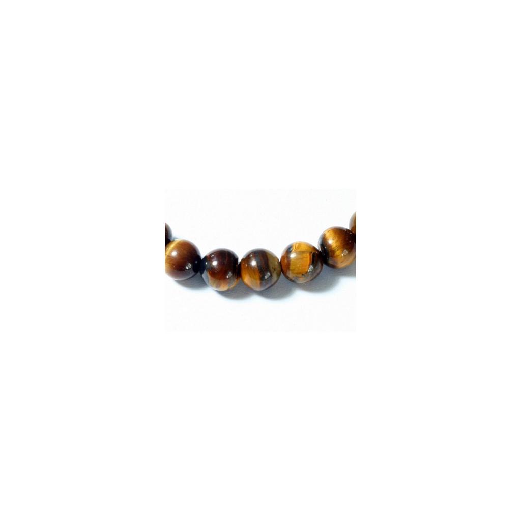 Wire of 84 Round Beads 4mm 4 Mm In Brown Tiger Eye