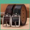 Classic Leather Belt For Men With Alloy Buckle And Square Design For Business And Casual Wear