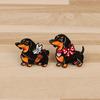 Decorative Brooch Enamel Dachshund Design Zinc Alloy Lapel Pin Sweater Dress Suit Lapel Badge Versatile Outfit
