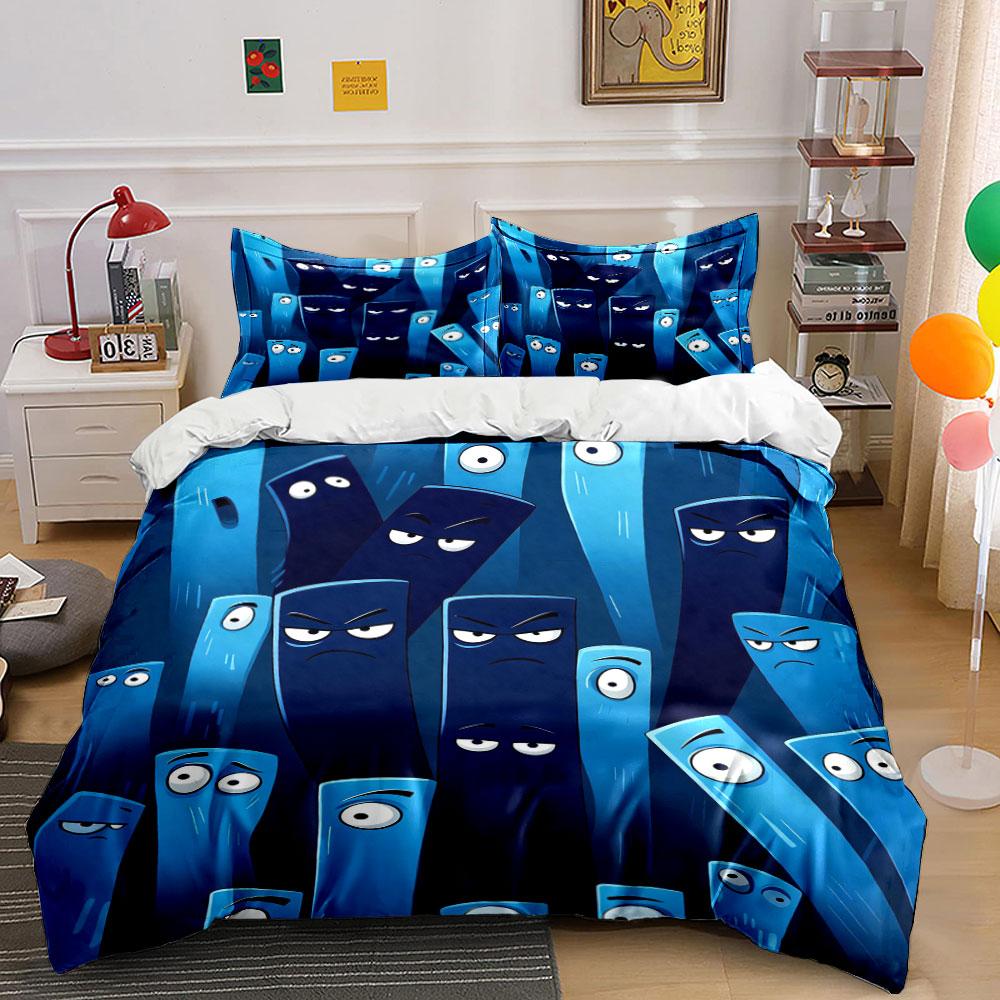 

Angry-faced blue rectangles. Bedding sets Duvet cover sets Duvet covers Pillowcases(1 * Duvet Cover 2 * Pillowcases without duvet insert) 135x200cm