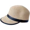 Retro grass woven equestrian hat women's leather hemming fashionable versatile summer sun-proof shade cap straw hat tide