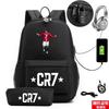 Star Peripheral Printing Cr7 Schoolbag Leisure Travel Multi-Functional Backpack Student Pencil Case Two-Piece Set