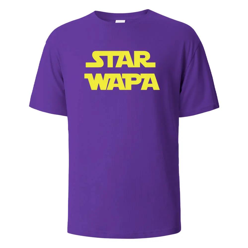STAR WAPA Printing‘s T-shirt Casual Breathable Tshirts 100% Cotton Funny Tops Street Oversized T-Shirts For UnisexO-neck