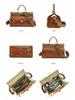 Borsa a mano da donna in pelle pieno fiore con chiusura a scatto metallica - Borsa convertibile a spalla singola/a tracolla per pelli grasse