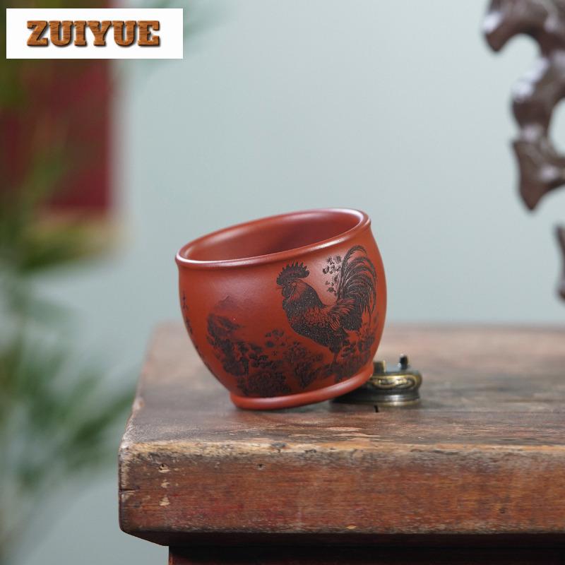 170ml Yixing Zisha Lucky Chicken Teacup Japanese Tea Bowl Tea Cup Set Tea-tasting Meditation Cup Jianzhan Master Cups Drinkware