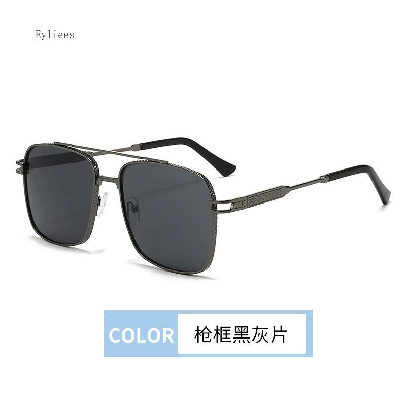 Men's Metal Sunglasses Square Half Frame Rice Nails Casual Trend Personality Retro Fashion Outdoor Sports Eyeglasses Gafas