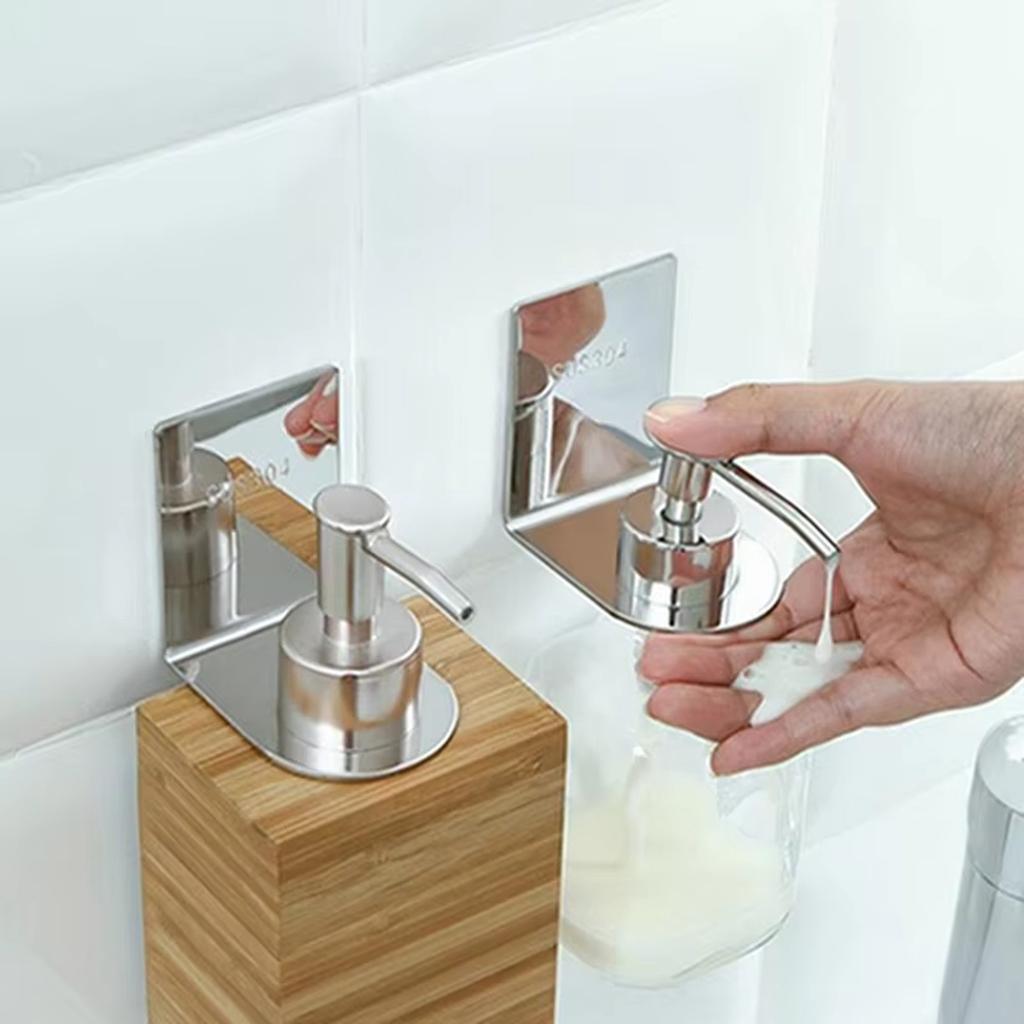Soap Bottle Holder Or Hands Sanitiser Dispenser Storage Rack Wall Mounted Bracket Kitchen Supplies Punch-free Bathroom Supplies