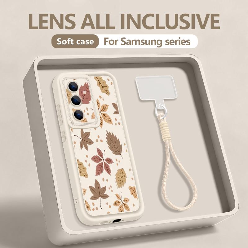 Wrist Lanyard Phone Case For Samsung Galaxy S26 S24 S25 Ultra S23 S25 FE A57 A17 A56 A16 A55 A54 A15 A25 Floral Print Back Cover