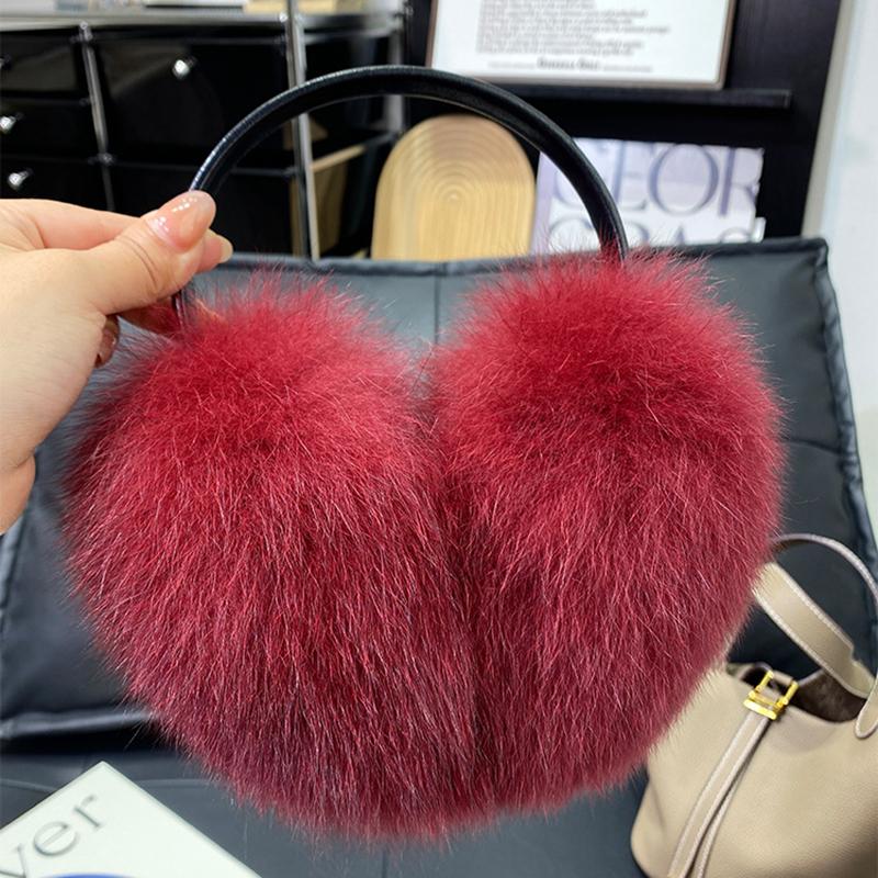 New Winter Real Fox Fur Earmuffs for Women Natural Fox Fur Scarves Dual Use Genuine Warmer Plush EarMuff Outdoor Solid Fur Scarf