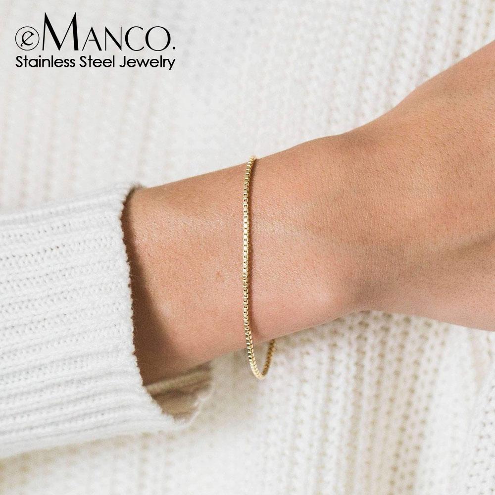 Emanco Bracelet Season Beach Outfit Box Bracelet Waterproof Gold Jewelry Oxidation-free Minimalist Personalized Jewelry Bracelet YS33293&15+3cm золотой