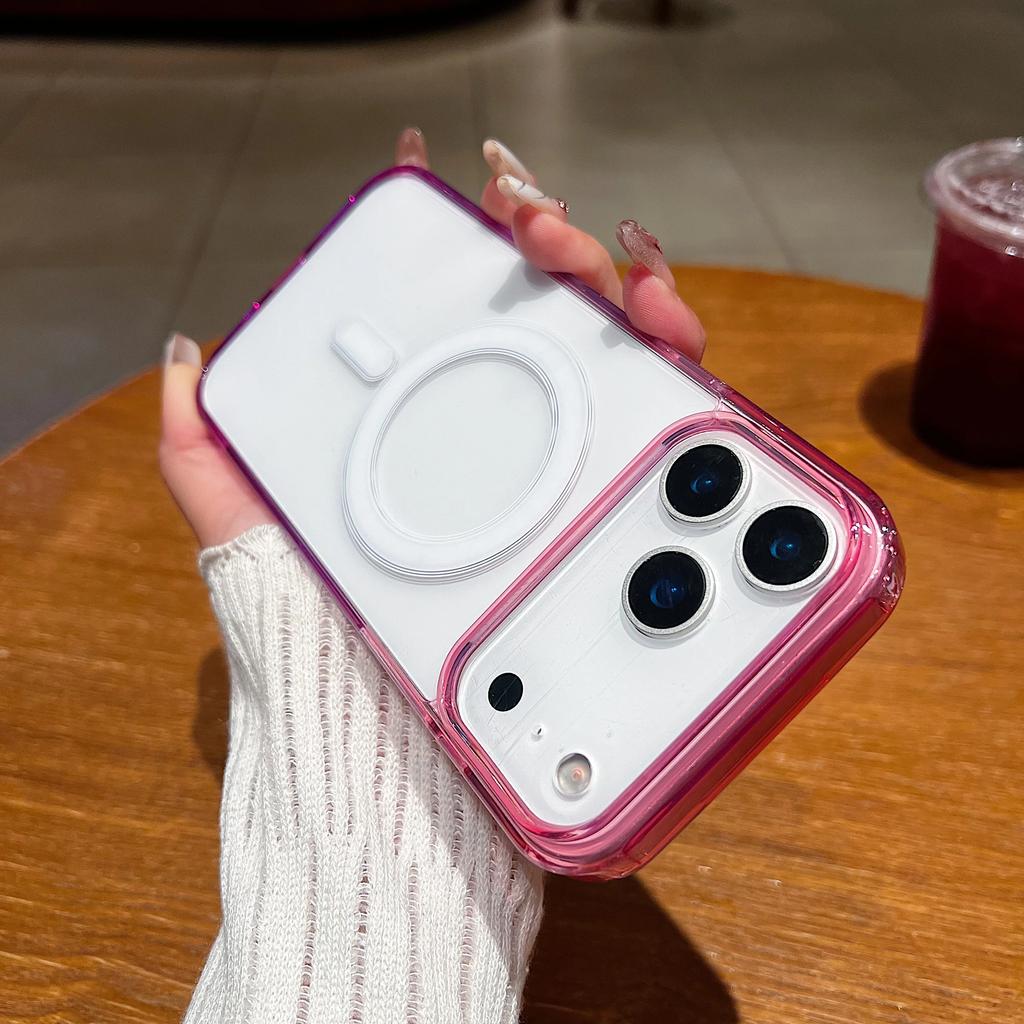 Gradient Colorful For Magsafe Cases For For Iphone 17 Air 16E 15 14 Plus 13 12 11 Pro Max Mini Magnetic Wireless Charge Clear Cover