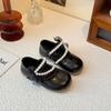 Girls Princess Shoes Children's Leather Shoes Pearl Mary Jane Shoes Fashion Performance Shoes