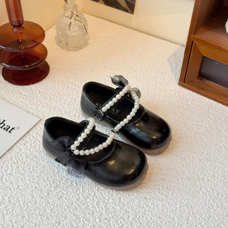 Girls Princess Shoes Children's Leather Shoes Pearl Mary Jane Shoes Fashion Performance Shoes