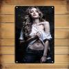 Retro Metal Sign Rustic Home Decor Woman Portrait Art Vintage Advertising Sign