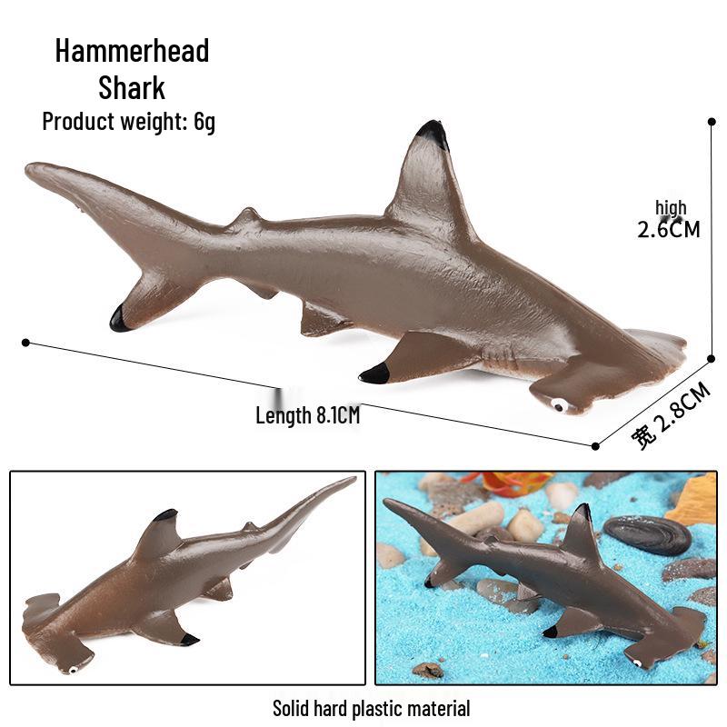 Children's Marine Animal Toy Set: Megalodon, Beluga, Octopus, Turtle, Dolphin & Manta Ray