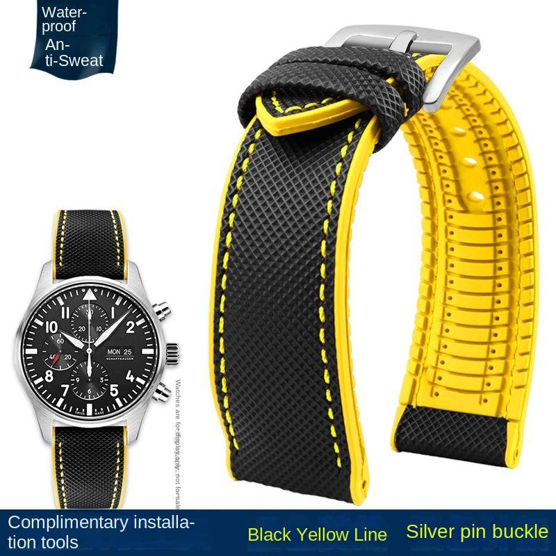 

20мм 22мм 23мм 24мм Нейлоновий з гумовою основою Водонепроникний Ремінець для годинника для Longines IWC Pilot Mark 18 Seiko Omega Series Ремінець 22mm