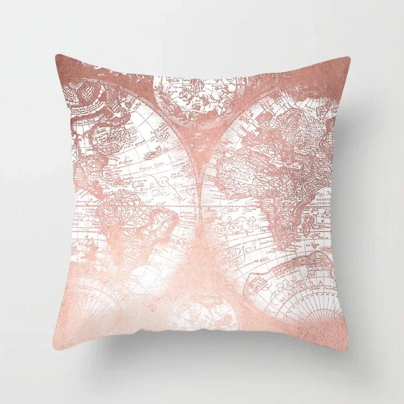 40X40/45X45CM Rose Gold Pink Geometry Print Cushion Covers Modern Nordic Livingroom Decorative Pillows Case Couch Throw Pillows