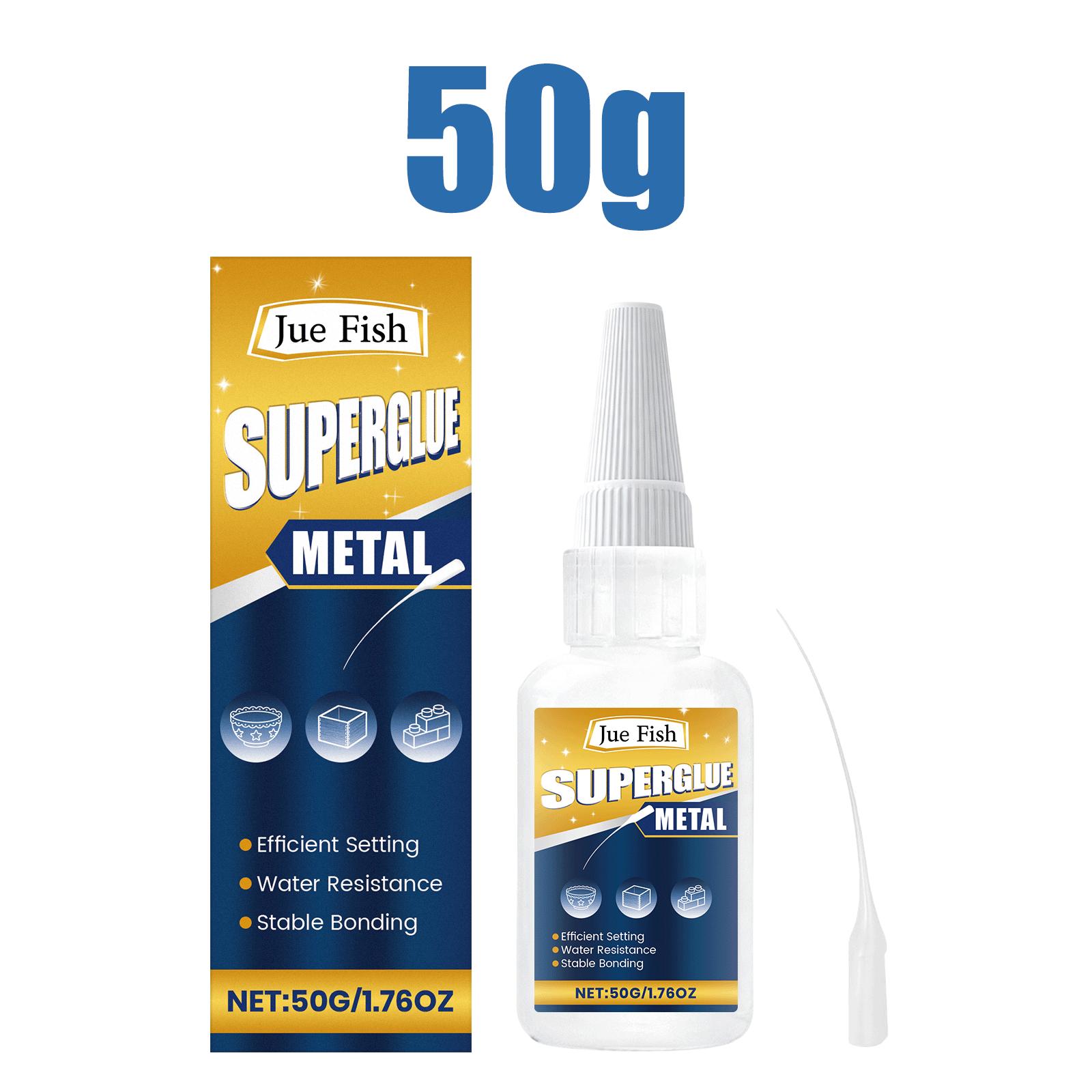 

Metal Glue Strong Adhesive Liquid Waterproof Bonding for Steel Iron Aluminum Wood Plastic Repair Heavy Duty DIY with Dropper 50g