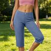 Damen Capri-Hose mit Stretch, mittelhohem Bund und knielang, mit bequemem Bund für den lässigen Alltagsgebrauch