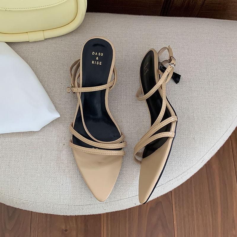 

Fashion Female Ankle Wrap Footwear Women Thin Heels Sandals Shoes Fashion Pointed Toe Sexy Ladies High Heels Sandals Shoes Pumps 35 бежевый