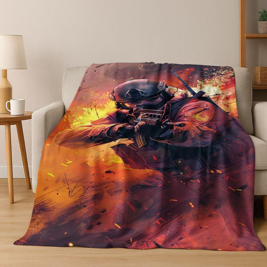 26 Style CS GO Game Counter Strike Gamer Flannel Blanket,Warm and Cozy Soft Throw Blanket for Home Bedroom Bed Sofa Cover Gift